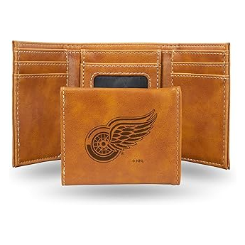 Detroit Red Wings bőr pénztárca NHL Laser Engraved Trifold