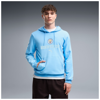 Manchester City férfi kapucnis pulóver FtblCulture blue