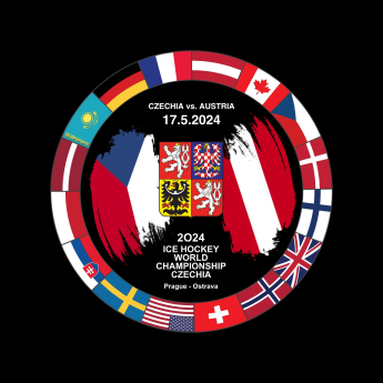 Jégkorong képviselet korong Ice Hockey World Championship Czechia MS 2024 Dueling 17.5.2024 Czechia vs. Austria