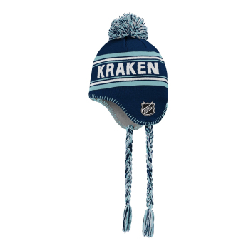 Seattle Kraken gyerek téli sapka Jacquard Tassel Knit With Pom