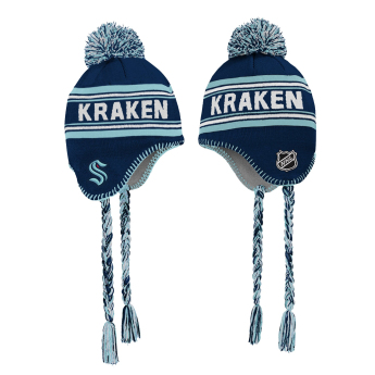 Seattle Kraken gyerek téli sapka Jacquard Tassel Knit With Pom