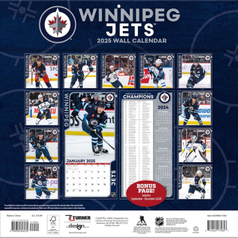 Winnipeg Jets naptár 2025 Wall Calendar
