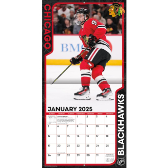 Chicago Blackhawks naptár Connor Bedard 2025 Wall Calendar