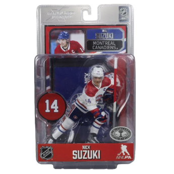 Montreal Canadiens bábu Nick Suzuki #14 Figure SportsPicks 2023/2024 Season Away Jersey