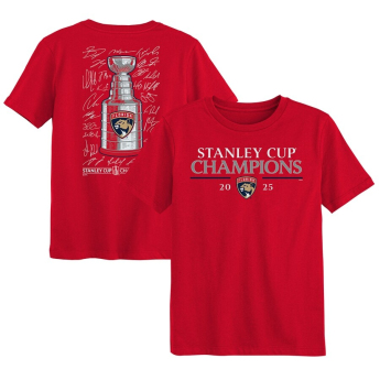 Florida Panthers gyerek póló 2025 Stanley Cup Champions Signature Roster red