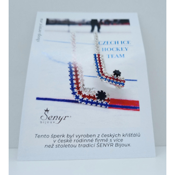 Jégkorong képviselet bross Czech Hockey Tricolor Silver Plated Hockey Stick