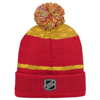 Calgary Flames gyerek téli sapka Puck Pattern Cuffed Pom