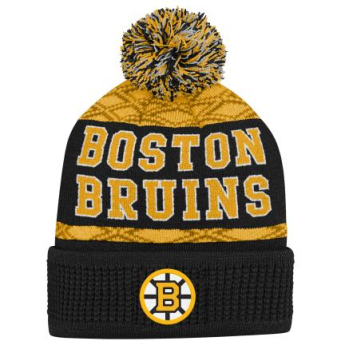 Boston Bruins gyerek téli sapka Puck Pattern Cuffed Pom