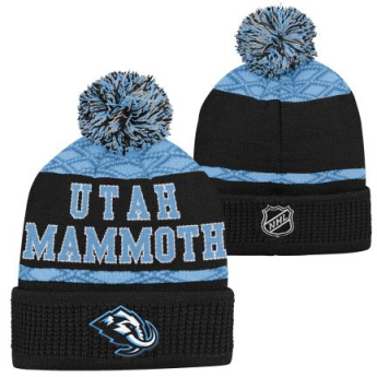 Utah Hockey Club gyerek téli sapka Puck Pattern Cuffed Pom