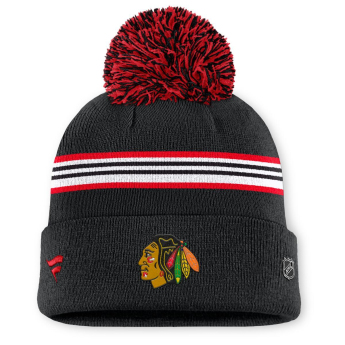 Chicago Blackhawks női téli sapka Authentic Pro W/Cap Cuffed Pom Beanie