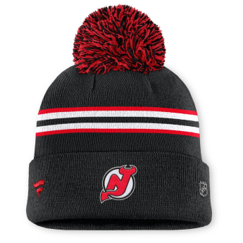 New Jersey Devils női téli sapka Authentic Pro W/Cap Cuffed Pom Beanie