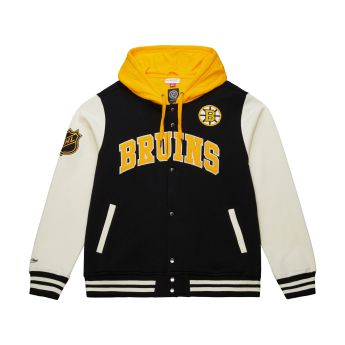 Boston Bruins férfi kapucnis pulóver Courtside Fleece Button Front Current Logo