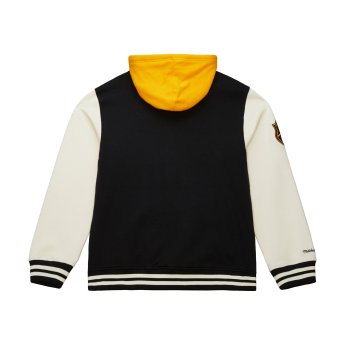 Boston Bruins férfi kapucnis pulóver Courtside Fleece Button Front Current Logo