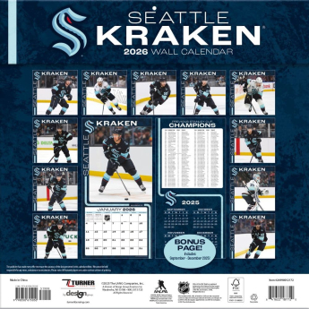 Seattle Kraken naptár 2026 Wall