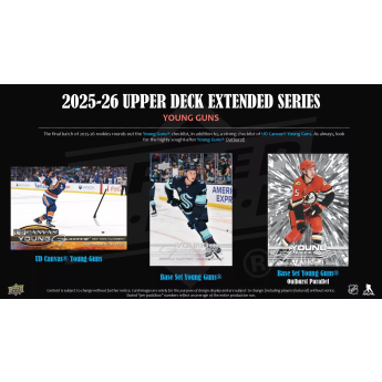 NHL dobozok NHL hokikártyák 2025-26 Upper Deck Extended Series Hockey Blaster Box