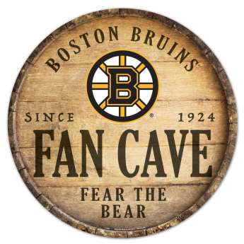 Boston Bruins fali tábla Fan Cave Circular Wood Sign