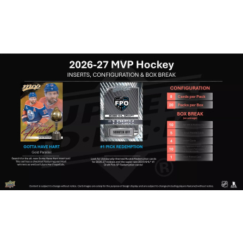 NHL termékek NHL hokikártyák 2026-27 Upper Deck MVP Hockey Hobby Box