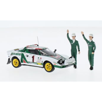 autó és motor modellek modell 1/43 Lancia Stratos HF, No.1, Alitalia, Rallye WM, Rallye Monte Carlo, Winner Rally Monte Carlo series with figurines, S.Munari/S.Maiga, 1977