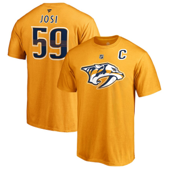 Nashville Predators férfi póló yellow #59 Roman Josi Stack Logo Name & Number