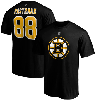 Boston Bruins férfi póló David Pastrnak #88 Iconic Name & Number Graphic