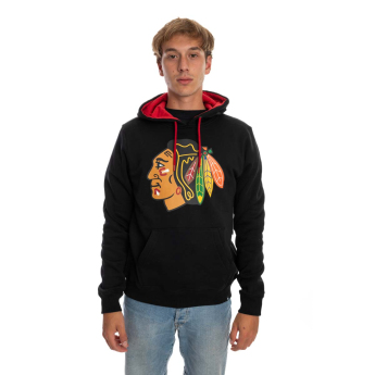 Chicago Blackhawks férfi kapucnis pulóver Core 47 BALLPARK Hood Jet Black