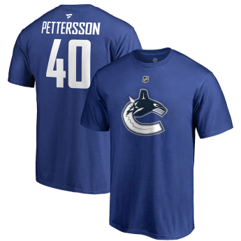 Vancouver Canucks férfi póló Elias Pettersson #40 Authentic Stack Name & Number