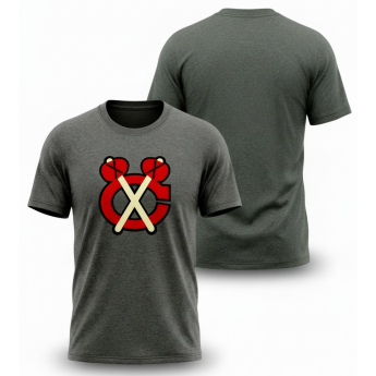 Chicago Blackhawks férfi póló Tek Patch grey
