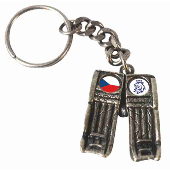 Jégkorong képviselet kulcstartó Czech Republic concrete flag lion