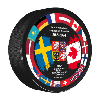 Jégkorong képviselet korong Ice Hockey World Championship Czechia MS 2024 Dueling 26.5.2024 Sweden vs. Canada