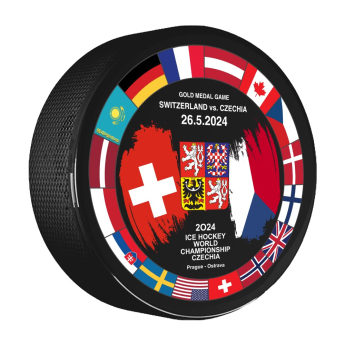 Jégkorong képviselet korong Ice Hockey World Championship Czechia MS 2024 Dueling 26.5.2024 Switzerland vs. Czechia Signature edition