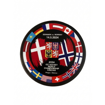 Jégkorong képviselet korong Ice Hockey World Championship Czechia MS 2024 Dueling 14.5.2024 Denmark vs. Norway