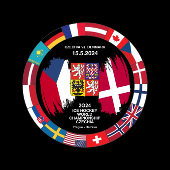 Jégkorong képviselet korong Ice Hockey World Championship Czechia MS 2024 Dueling 15.5.2024 Czechia vs. Denmark
