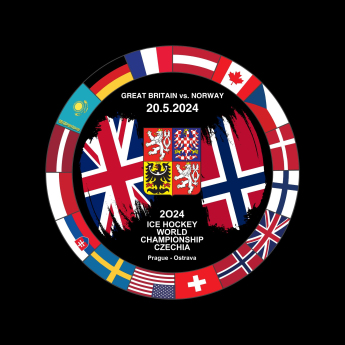 Jégkorong képviselet korong Ice Hockey World Championship Czechia MS 2024 Dueling 20.5.2024 Great Britain vs. Norway