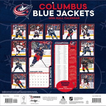 Columbus Blue Jackets naptár 2025 Wall Calendar