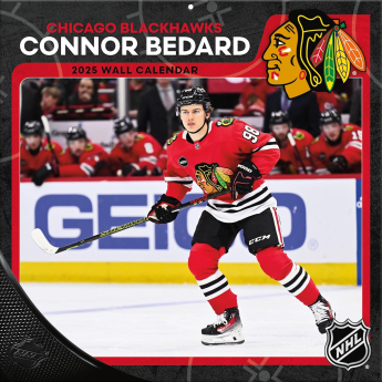 Chicago Blackhawks naptár Connor Bedard 2025 Wall Calendar