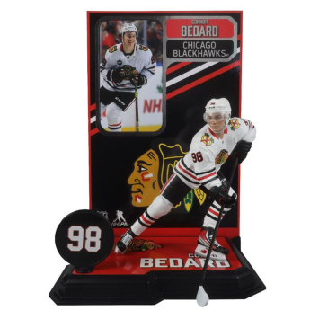 Chicago Blackhawks bábu Connor Bedard #98 Figure SportsPicks 2023/2024 Season Away Jersey