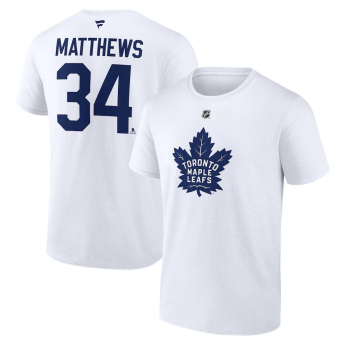 Toronto Maple Leafs férfi póló Auston Matthews #34 Fanatics Authentic Stack Name & Number T-Shirt - White