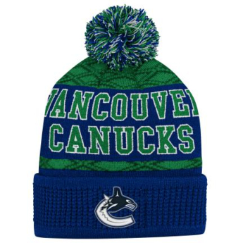 Vancouver Canucks gyerek téli sapka Puck Pattern Cuffed Pom