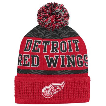 Detroit Red Wings gyerek téli sapka Puck Pattern Cuffed Pom