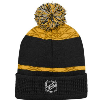 Boston Bruins gyerek téli sapka Puck Pattern Cuffed Pom