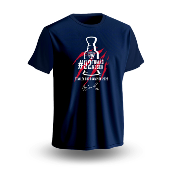 Florida Panthers gyerek póló Tomáš Nosek #92 Stanley Cup Champion 2025 Navy