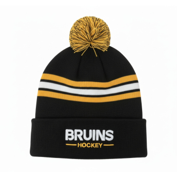 Boston Bruins női téli sapka Authentic Pro W/Cap Cuffed Pom Beanie