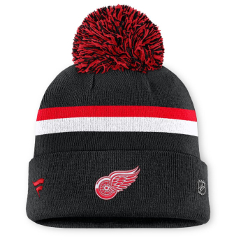 Detroit Red Wings női téli sapka Authentic Pro W/Cap Cuffed Pom Beanie