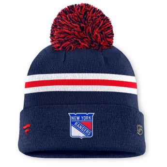 New York Rangers női téli sapka Authentic Pro W/Cap Cuffed Pom Beanie