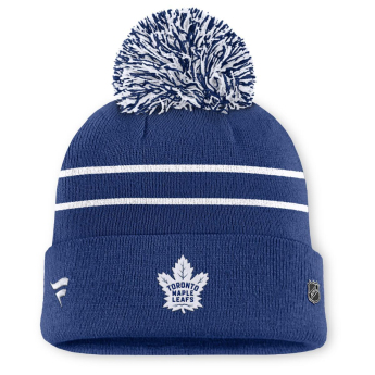 Toronto Maple Leafs női téli sapka Authentic Pro W/Cap Cuffed Pom Beanie