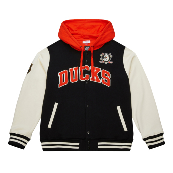 Anaheim Ducks férfi kapucnis pulóver Courtside Fleece Button Front Current Logo
