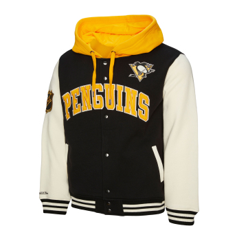 Pittsburgh Penguins férfi kapucnis pulóver Courtside Fleece Button Front Current Logo