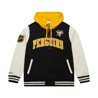 Pittsburgh Penguins férfi kapucnis pulóver Courtside Fleece Button Front Current Logo