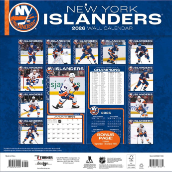 New York Islanders naptár 2026 Wall
