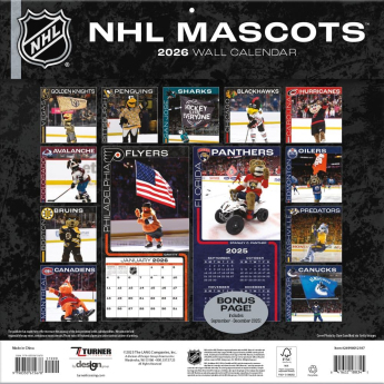 NHL termékek naptár Mascots 2026 Wall